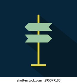 Road sign icon. Flat design. Vector illustration