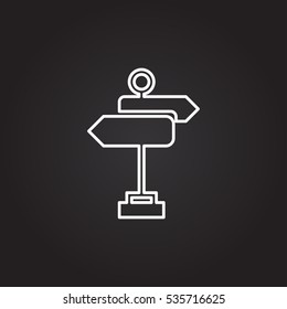 Road sign icon. Flat design. Vector illustration

