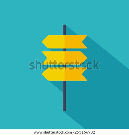 Road sign icon. Flat design. Vector illustration