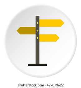 Road sign icon. Flat illustration of road sign vector icon for web