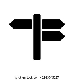 Estilo plano del icono de señalización de ruta