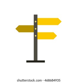 Road sign icon in flat style isolated on white background. Navigation symbol