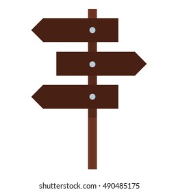 Road sign icon in flat style isolated on white background. Signpost symbol vector illustration