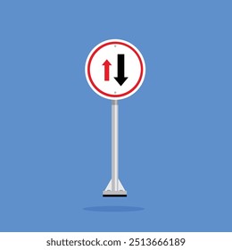 road sign icon, Give way to Oncoming traffic. suitable for poster use and web icon	