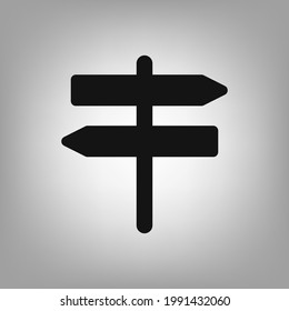 Road sign icon for the interface of applications, games.