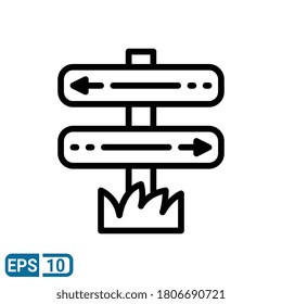 road sign icon isolated on white background. vector illustration in line style. EPS 10