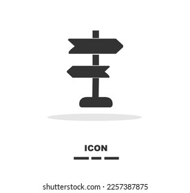 Road sign icon location in black colour