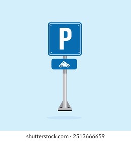 road sign icon, motorcycle parking place. suitable for poster use and web icon	