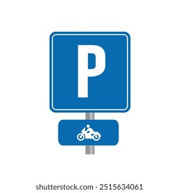 road sign icon, motorcycle parking place. suitable for poster use and web icon	
