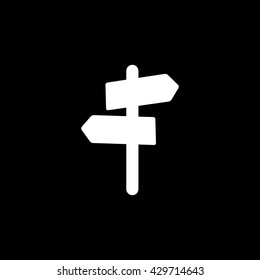 Road Sign Icon On Black Background