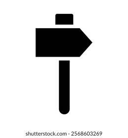 Road sign icon pointing right. Concept of direction, guidance, and navigation.