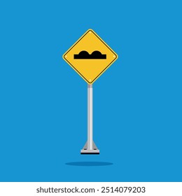 road sign icon, poor road surface ahead on yellow rhombus board. suitable for poster use and web icon