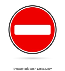 Road sign icon prohibited, vector illustration, flat style.