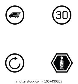 road sign icon set