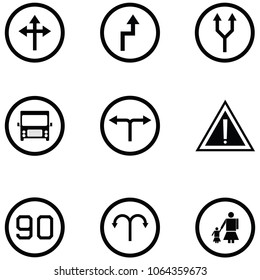 road sign icon set