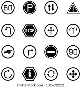 road sign icon set