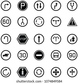 road sign icon set