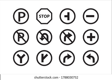 Road Sign icon, Set of road sign icon vector template design