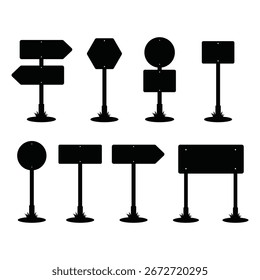 Road Sign Icon Set Vector Design.