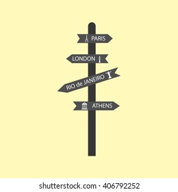 Road Sign Icon. Sightseeing. Vector illustration