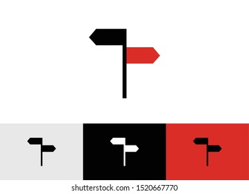 Road sign icon - Signpost icon vector