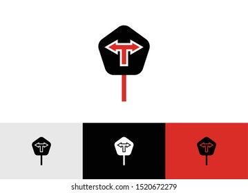 Road sign icon - Signpost icon vector