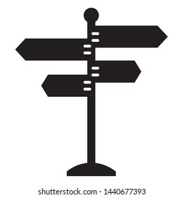 Road sign icon symbol vector. Signpost icon symbol. Signal arrows guide direction icon. vector illustration.