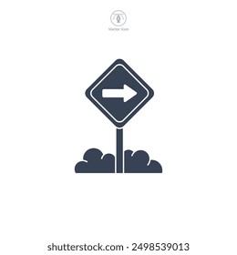 Road sign icon symbol vector illustration isolated on white background