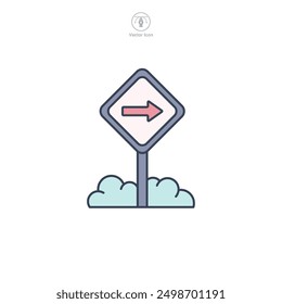 Road sign icon symbol vector illustration isolated on white background