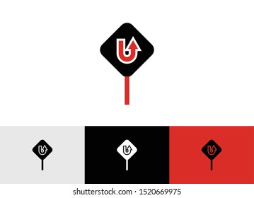 Road sign icon - Traffic signal u turn - vector