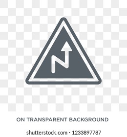 Road sign icon. Trendy flat vector Road sign icon on transparent background from traffic sign collection. 
