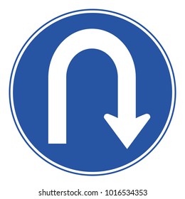 Road Sign icon. U turn Vector Illustration

