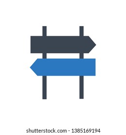 Road sign icon - vector