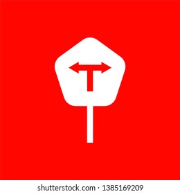 Road sign icon - vector