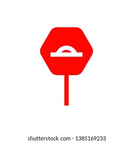 Road sign icon - vector