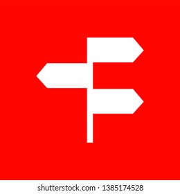 Road sign icon - vector