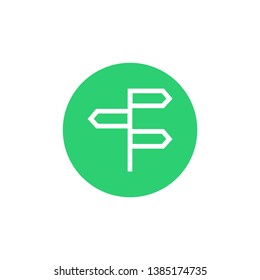 Road sign icon - vector