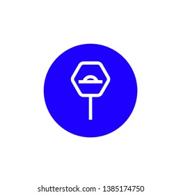 Road sign icon - vector