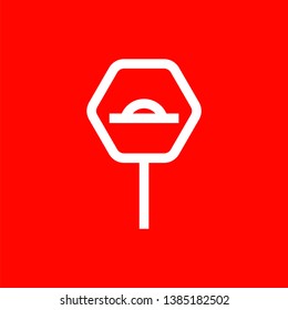 Road sign icon - vector