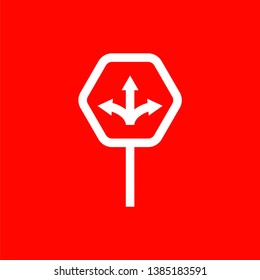 Road sign icon - vector