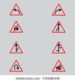 diseño gráfico vectorial de iconos de señas de carretera
