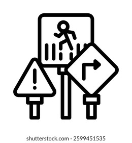 Road Sign Icon. Vector Graphic Illustration.