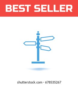 Road sign icon. Vector illustration. The Symbol for your web site design or logo or user interface