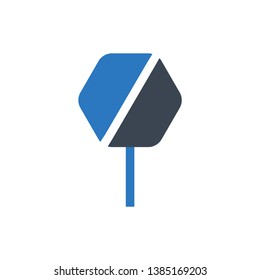 Road sign icon - warning road sign vector