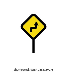 Road sign icon - road warning sign - vector