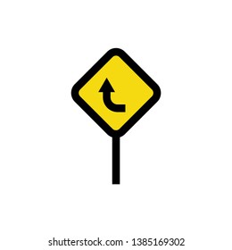 Road sign icon - road warning sign - vector