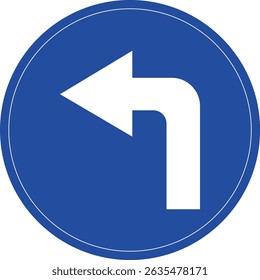 Road sign icon.Direction of movement. Warning different road sign.Permitted directions of movement at intersections, junctions and other sections of the road.Warning sign, attention road sign.