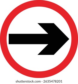 Road sign icon.Direction of movement. Warning different road sign.Permitted directions of movement at intersections, junctions and other sections of the road.Warning sign, attention road sign.