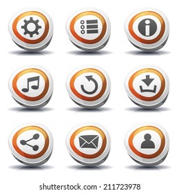 Road Sign Icons And Buttons For Ui Game/ Illustration of a set of cartoon comic road signs ui game icons and buttons elements, with main user interface app functions