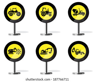 Road Sign Icons - Industrial Machines